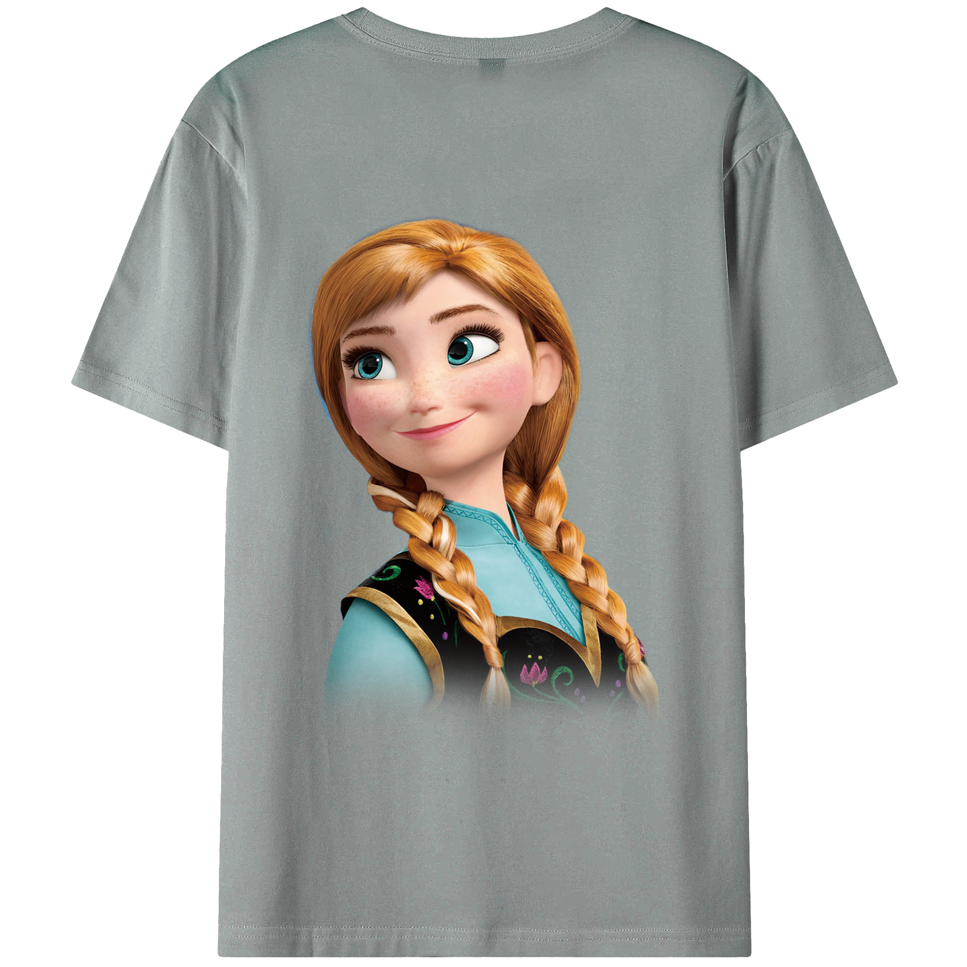 （画像用） アナと雪の女王 アンナ エルサ Frozen Anna Elsa 綿100％ メンズ半袖Tシャツ（バックプリント） 通気性